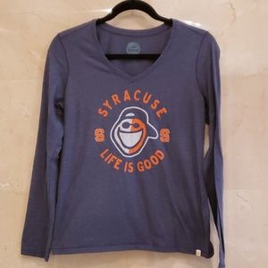 WOMEN'S LIFE IS GOOD COOL T SHIRT TOP SYRACUSE